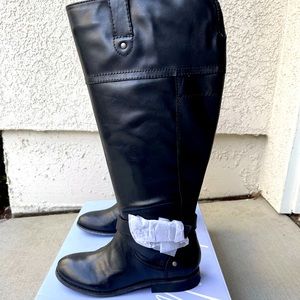 NWOB MARC FISHER AMBER BLACK BOOTS WIDE CALF